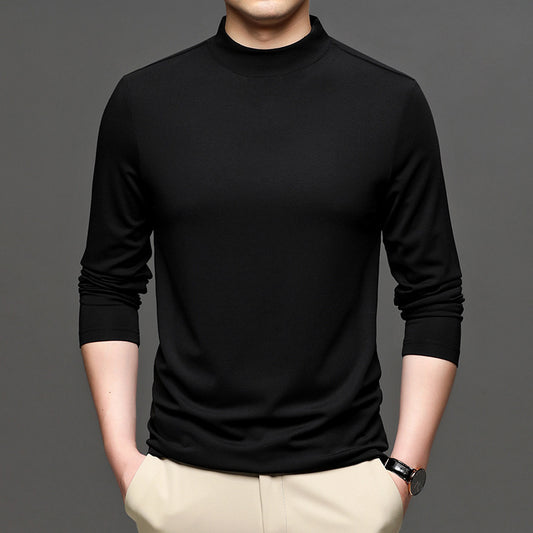 Mens Pure Color Mock Neck Sweatshirt - Eterno