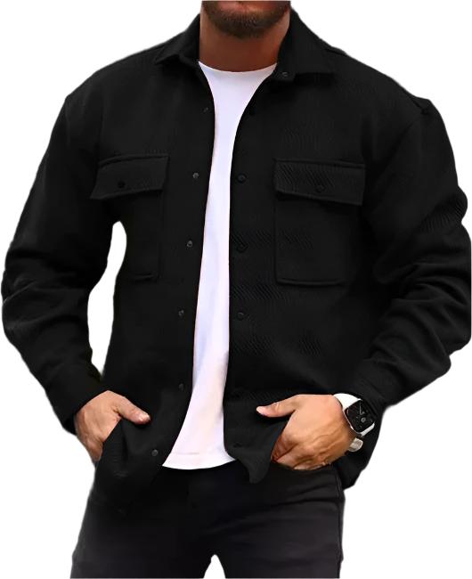 Mens Textured Jacket with Pockets - Eterno