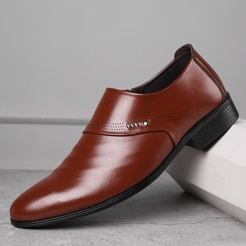 Mens Pointed Toe Leather Shoes - Eterno