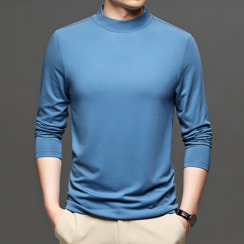 Mens Pure Color Mock Neck Sweatshirt - Eterno