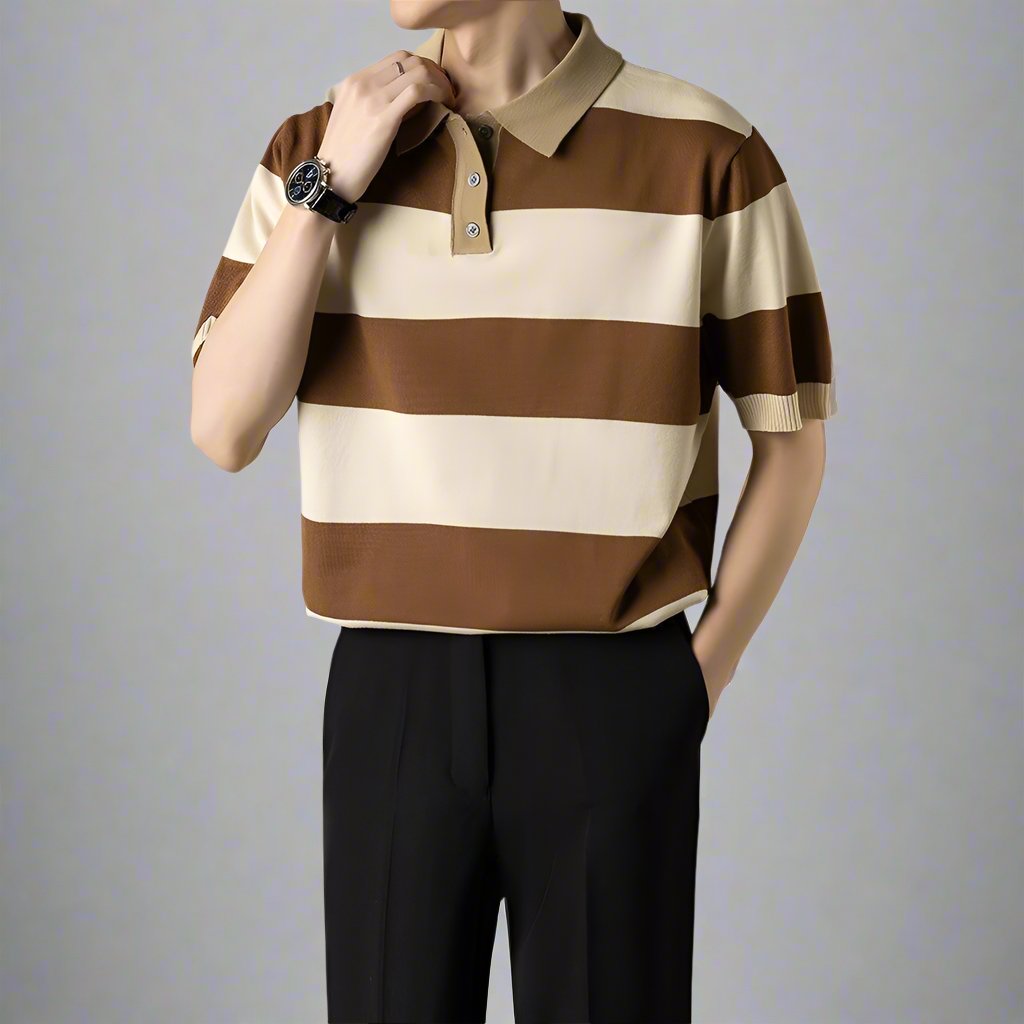 Mens Bold Striped Polo - Eterno