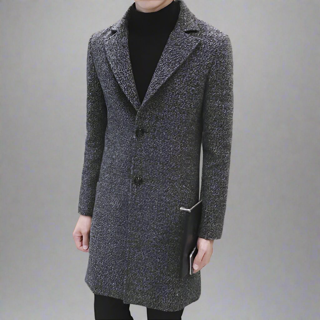 Mens Salt and Pepper Coat - Eterno