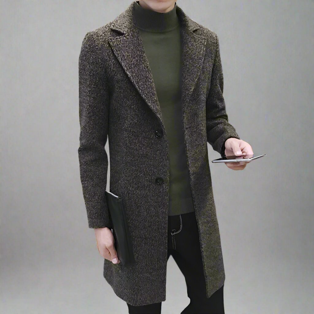 Mens Salt and Pepper Coat - Eterno