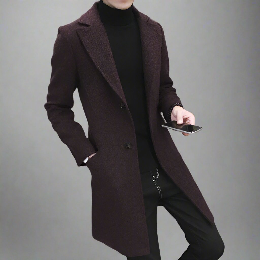 Mens Salt and Pepper Coat - Eterno