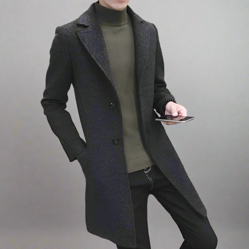 Mens Salt and Pepper Coat - Eterno