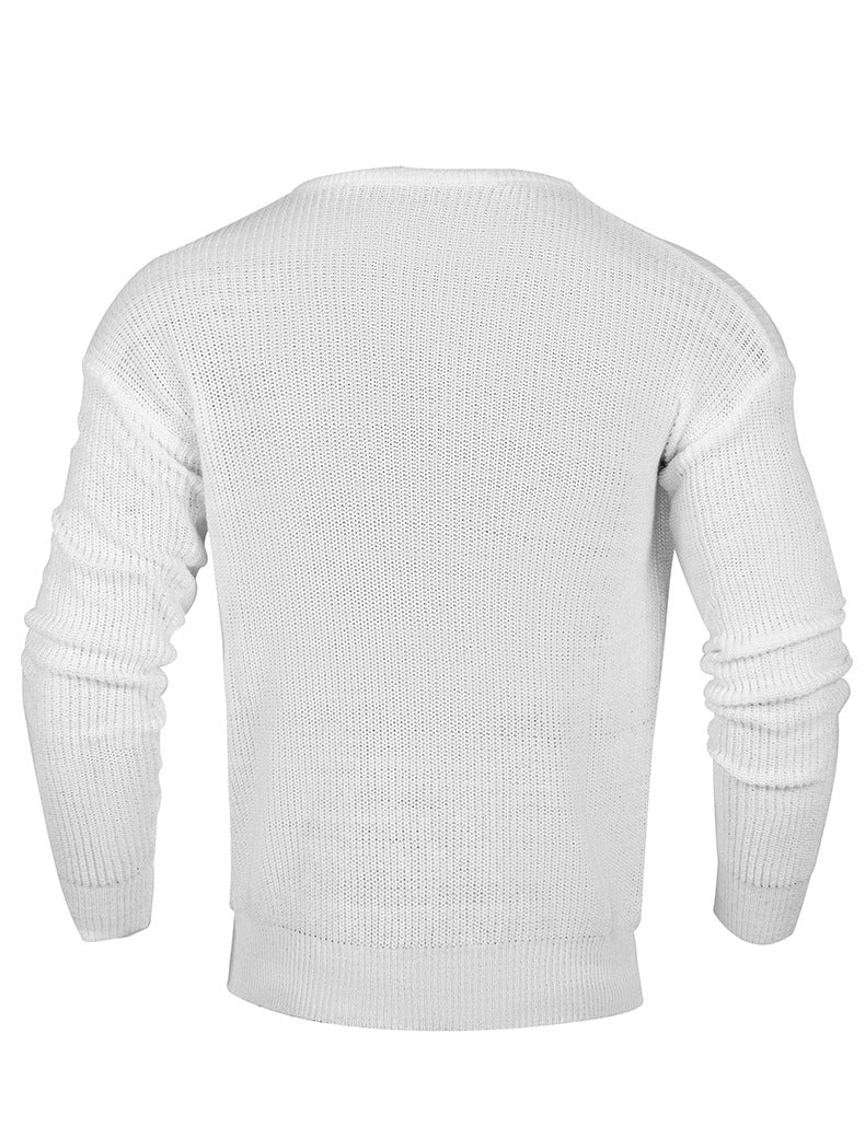 Mens Casual Ribbed Sweater - Eterno