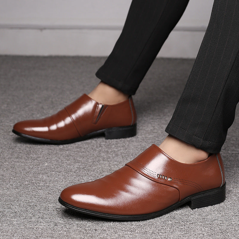 Mens Pointed Toe Leather Shoes - Eterno