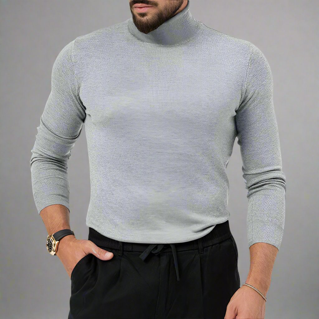 Mens Cotton Turtleneck Sweater - Eterno