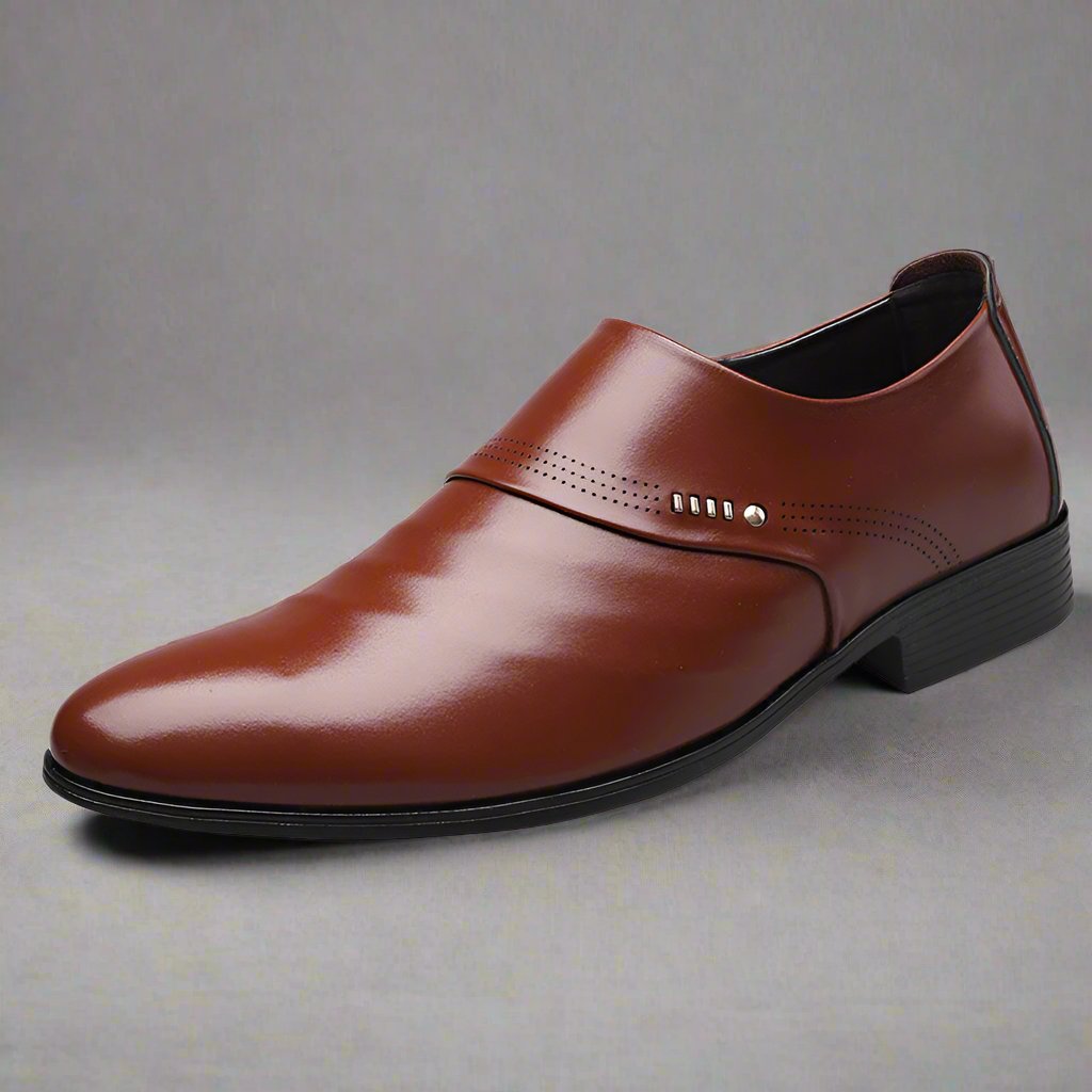 Mens Pointed Toe Leather Shoes - Eterno