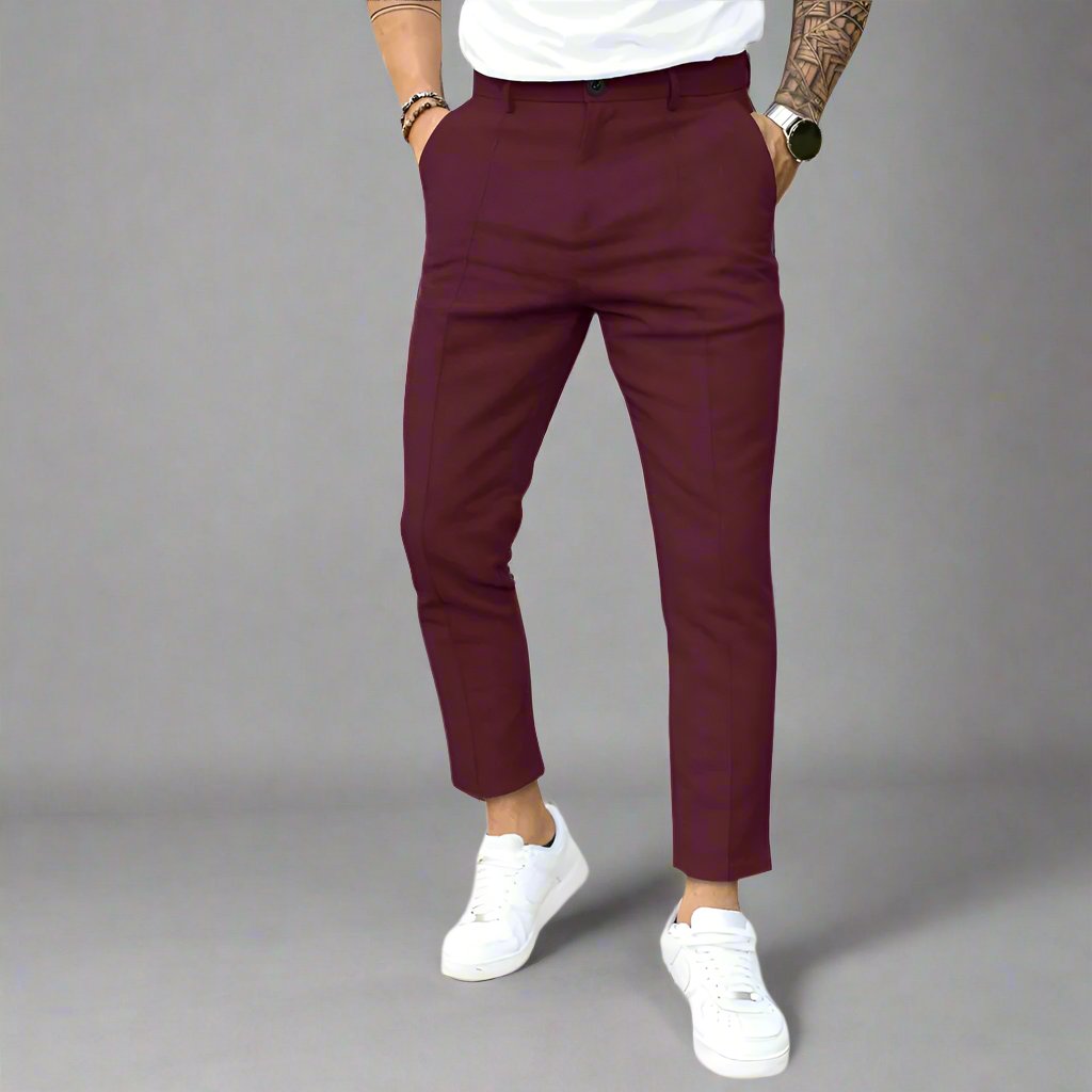 Mens Single Fold Line Suit Pants - Eterno