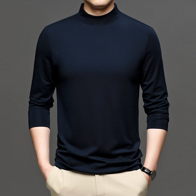 Mens Pure Color Mock Neck Sweatshirt - Eterno