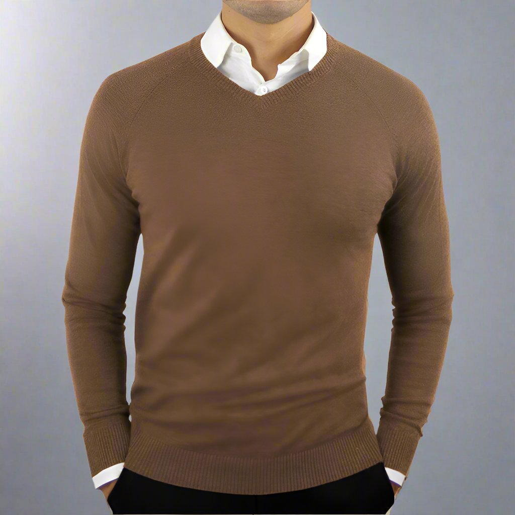 Mens Old Money V-Neck Sweater - Eterno