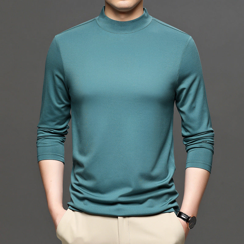 Mens Pure Color Mock Neck Sweatshirt - Eterno