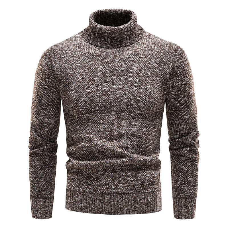 Mens Salt and Pepper Turtleneck Sweater - Eterno