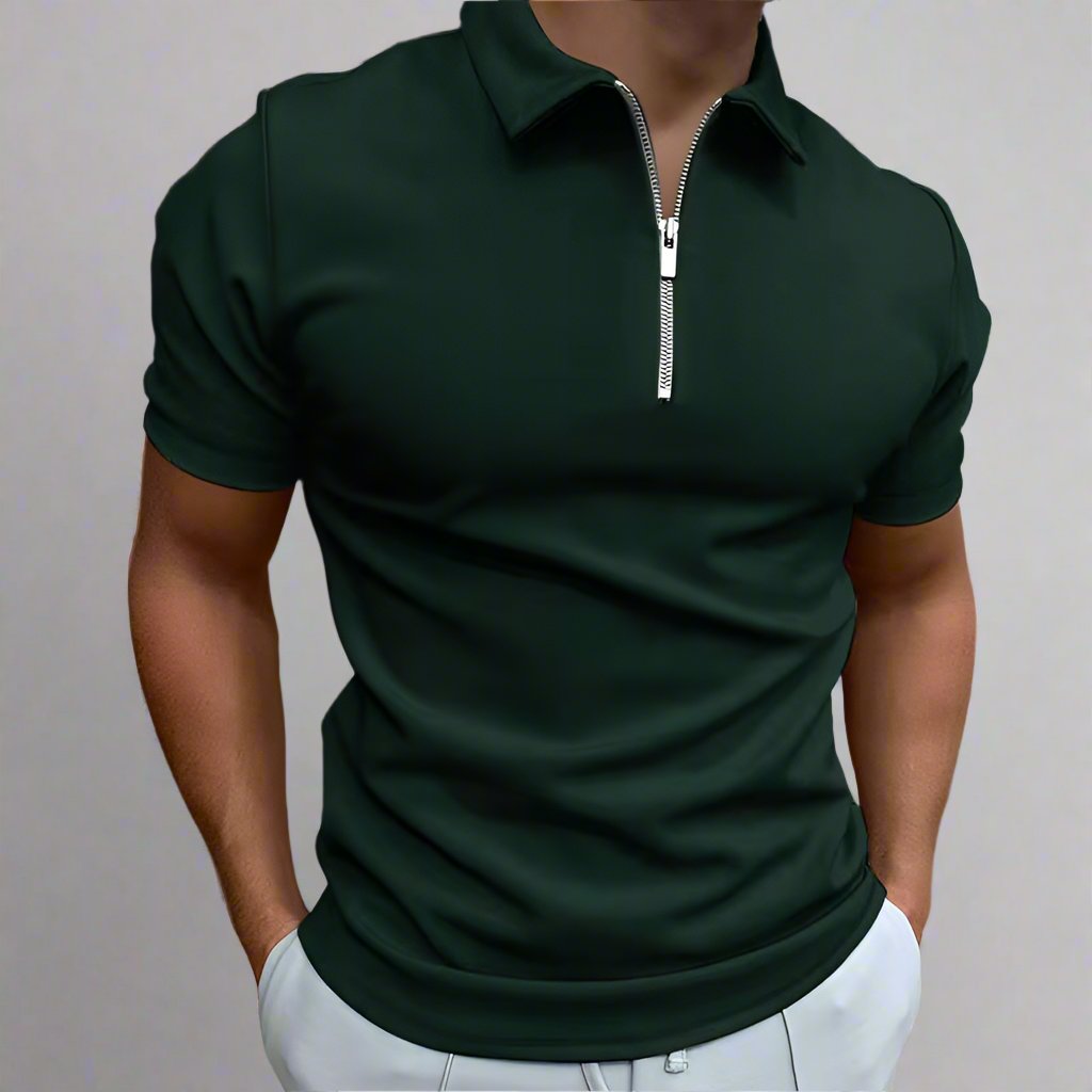 Mens Classic Zip-Up Polo - Eterno