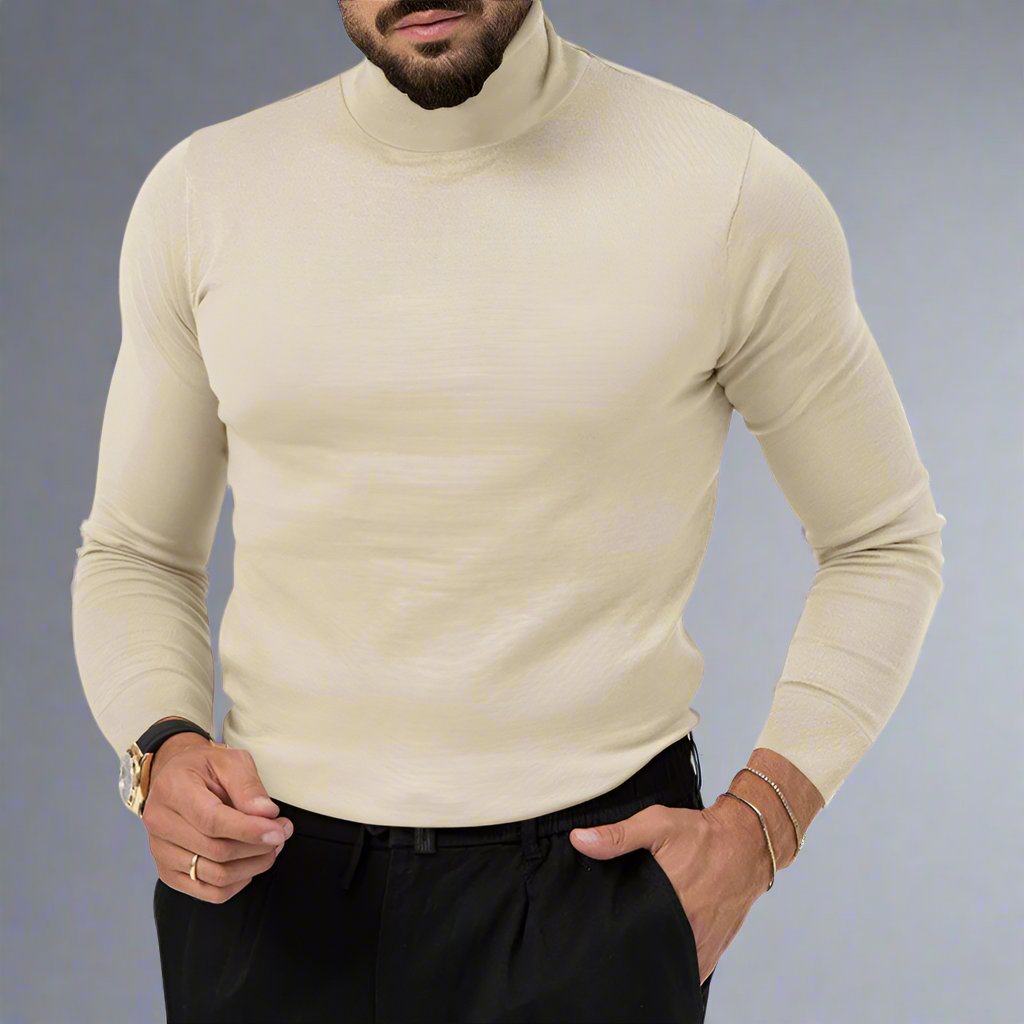 Mens Cotton Turtleneck Sweater - Eterno