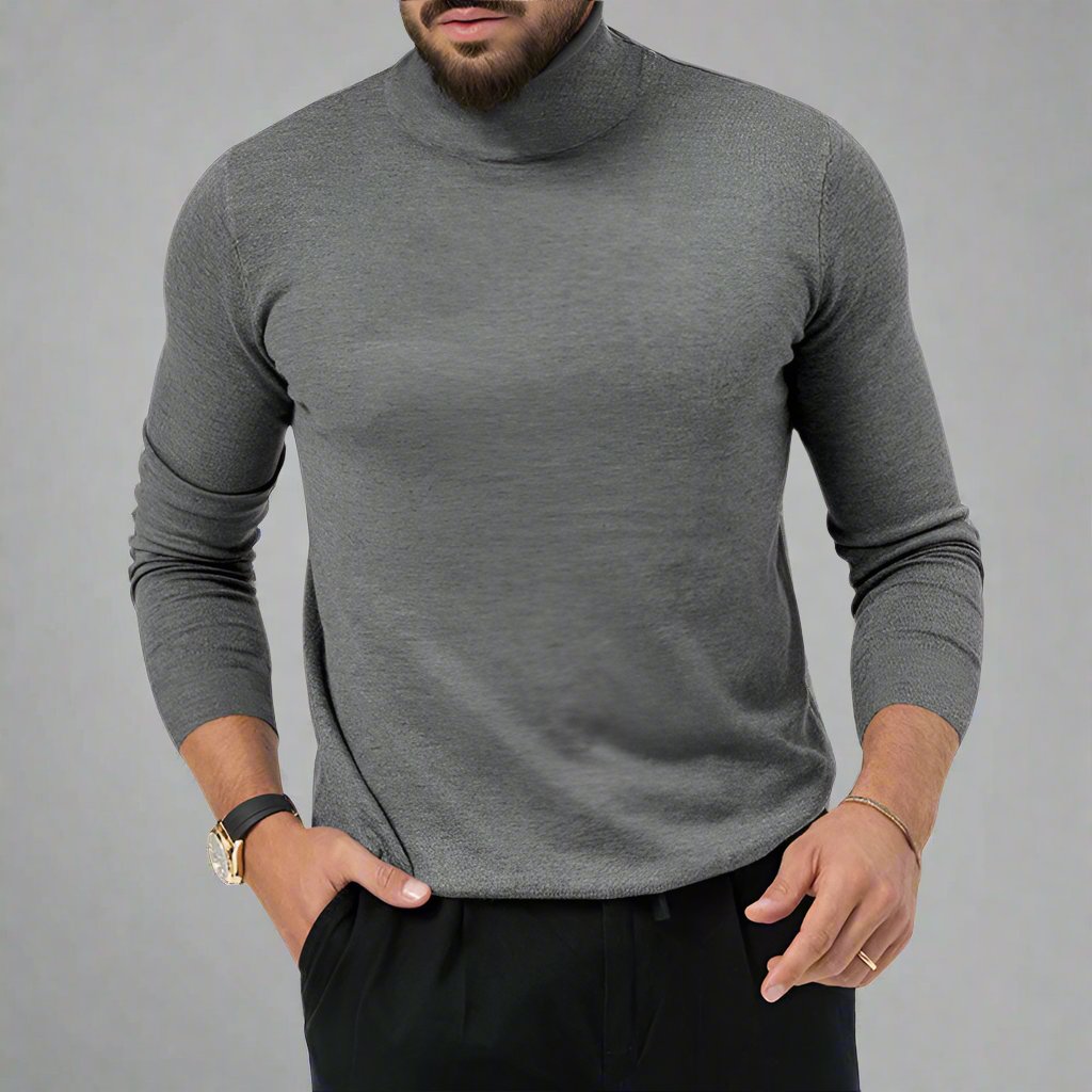 Mens Cotton Turtleneck Sweater - Eterno