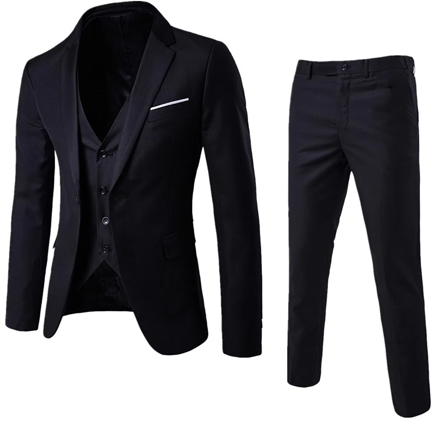 Mens Elegant Pure Color Suit 3 Piece - Eterno