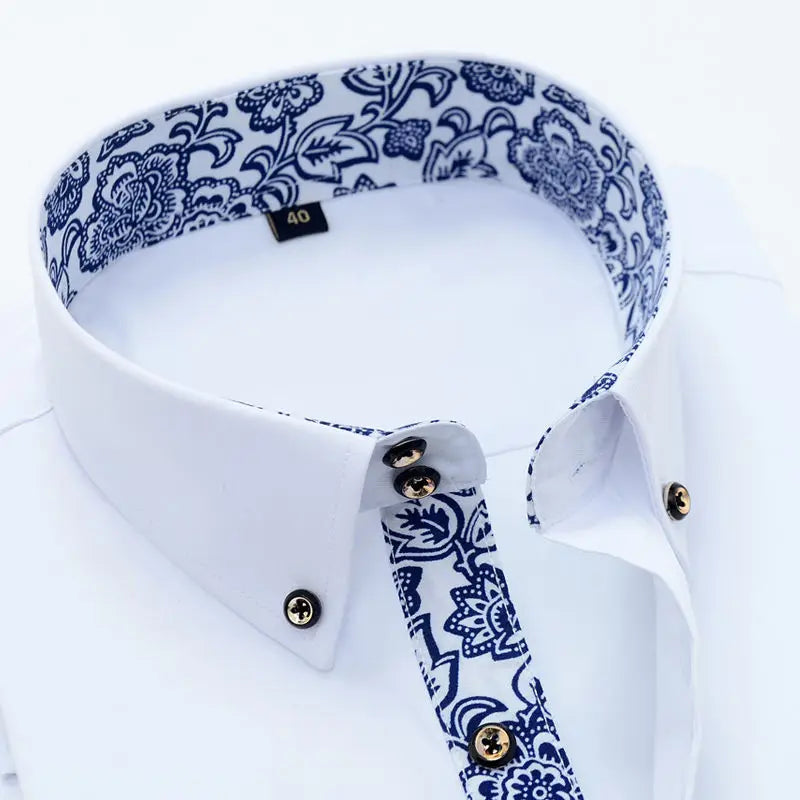 Mens Dress Shirt with Porcelain Collar - Eterno