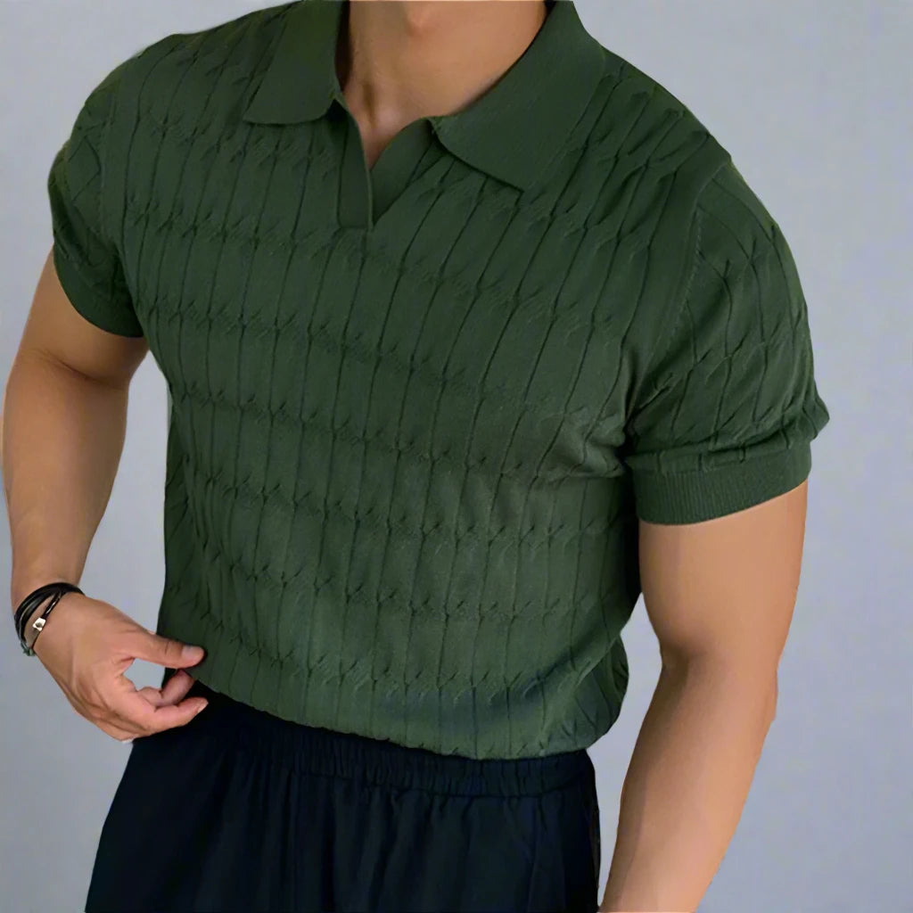 Mens Old Money V-Neck Polo - Eterno