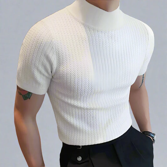 Mens Knitted Turtleneck T-Shirt - Eterno