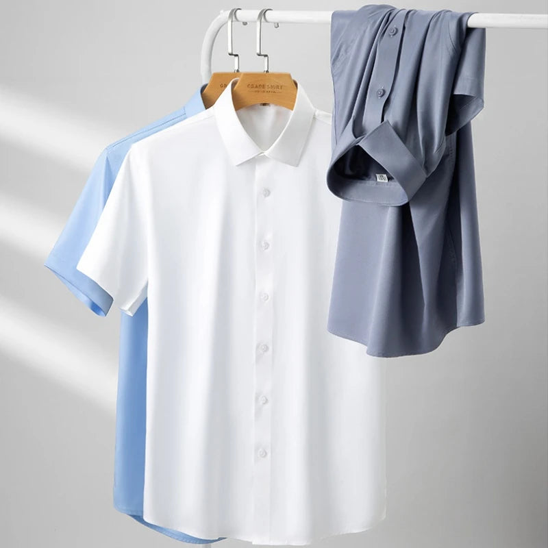 Mens Short Sleeve Silk Shirt - Eterno