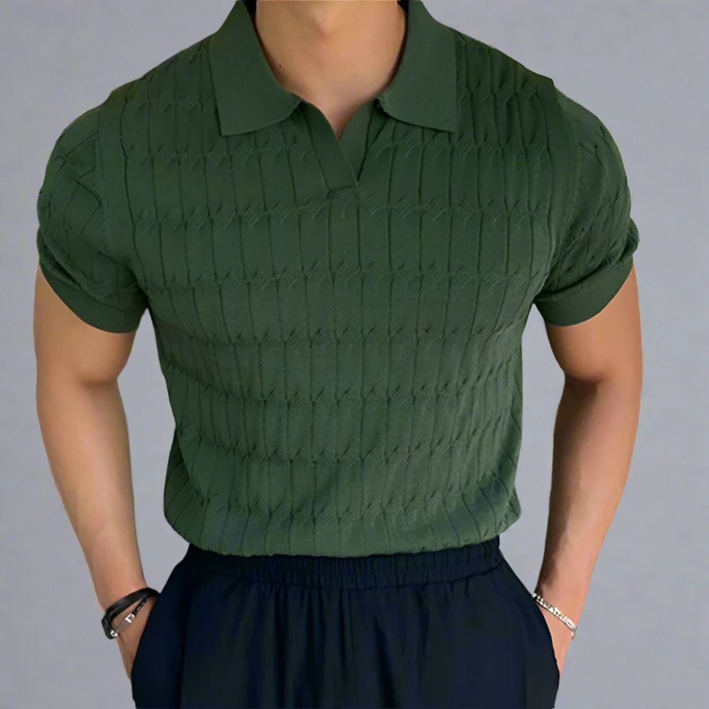 Mens Old Money V-Neck Polo - Eterno