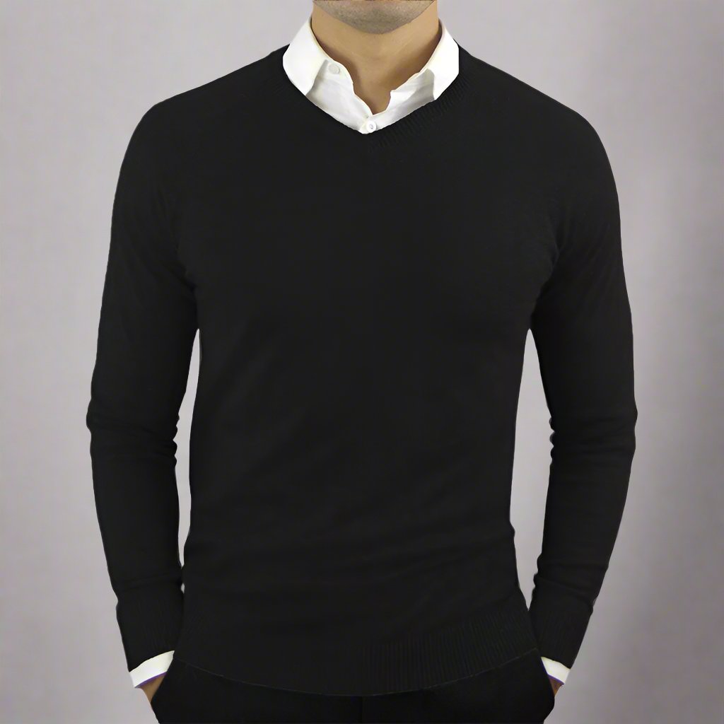 Mens Old Money V-Neck Sweater - Eterno