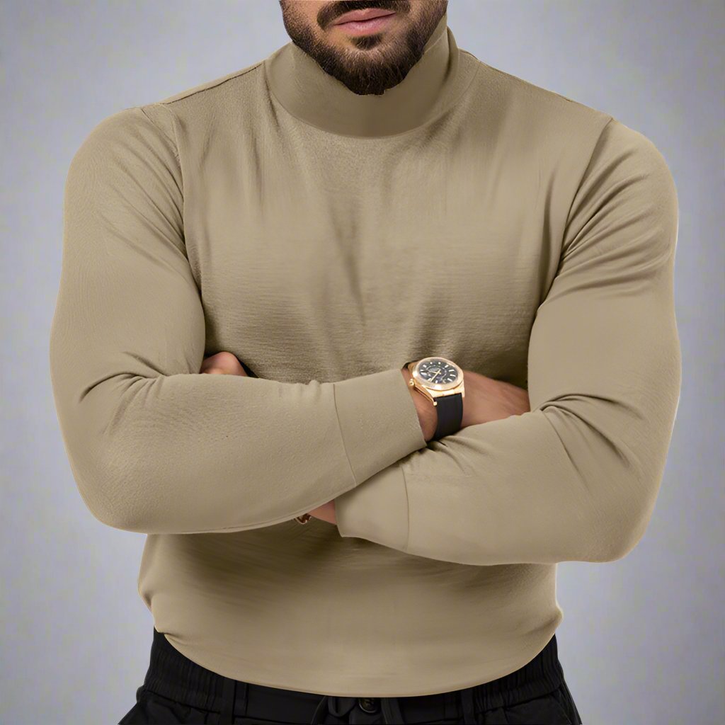 Mens Cotton Turtleneck Sweater - Eterno