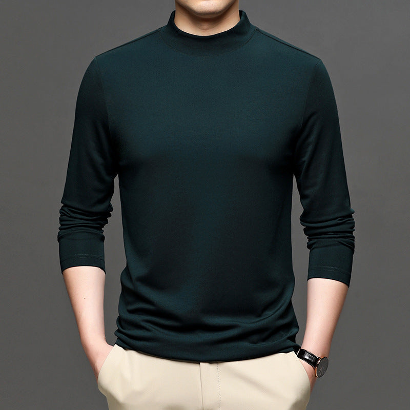 Mens Pure Color Mock Neck Sweatshirt - Eterno