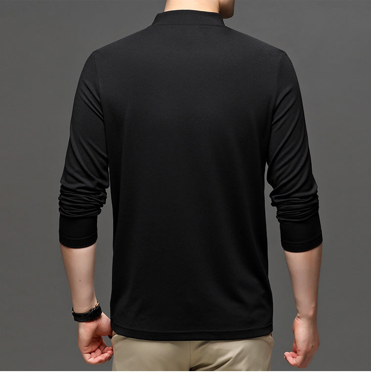 Mens Pure Color Mock Neck Sweatshirt - Eterno