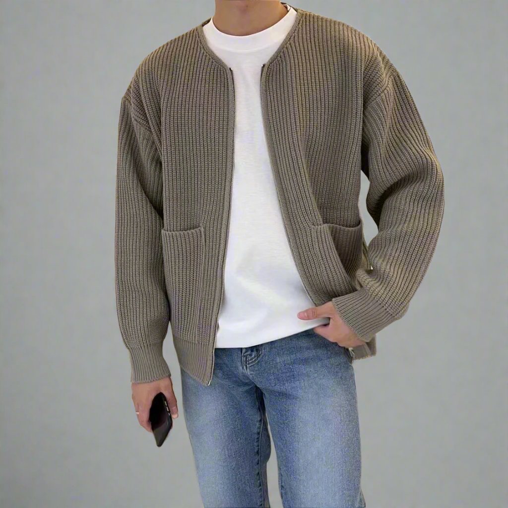 Mens Oversized Knitted Cardigan - Eterno